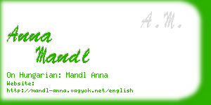 anna mandl business card